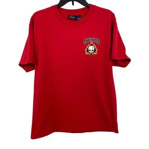 Sonoma Red Short Sleeve Shirt Crazy Aces Skull Playing Card Graphic Mens Size L